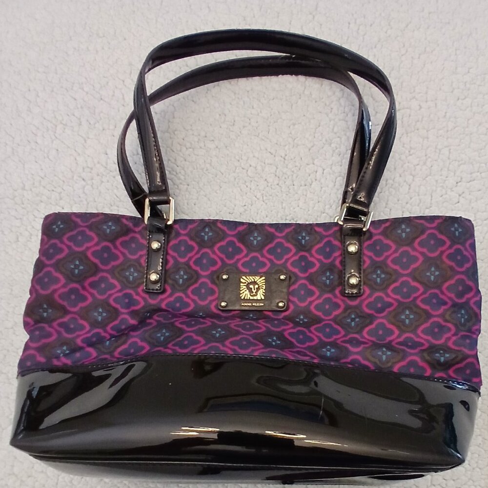 Ann Klein Black Pink and Blue Shoulder Bag